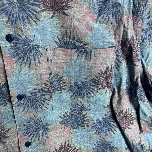 Vineyard Vines Cabana Button Up Shirt Mens XL Extra Large Blue Floral Spandex - Picture 2 of 8